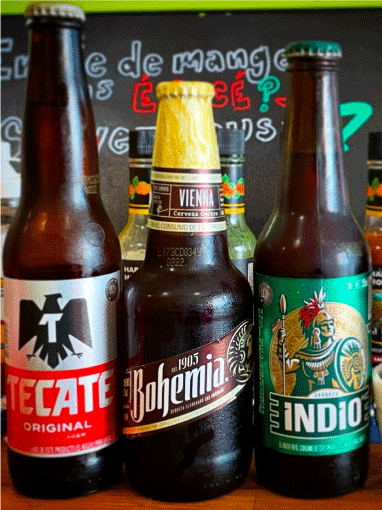 bières mexicaines tecate, bohemia e indio